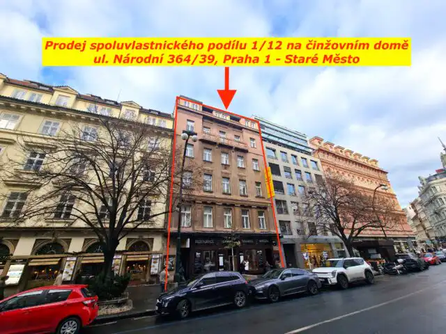 prodej podílu 1/12, týkající se měšťanského domu – Národní 364/39, Staré Město, Praha 1.